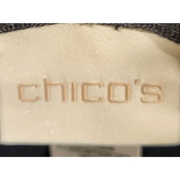 Chico's Woman's Classic Fedora Hat Dark Blue 100% Wool Tan & Gold Trim ~7.5 in - Picture 9 of 11